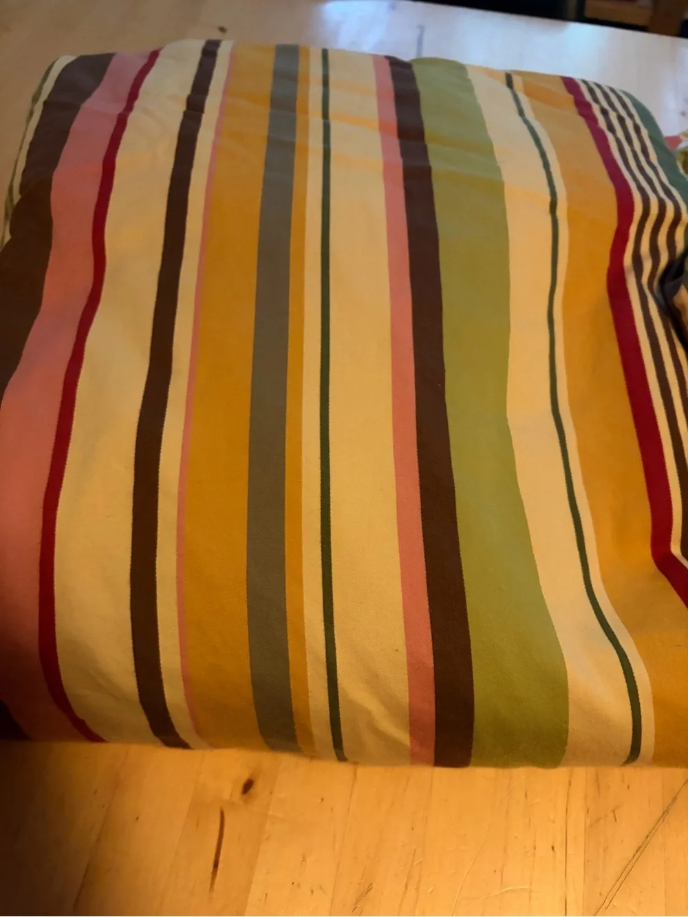 Striped Multi-Color Cotton Duvet Cover - Green & Yellow Stripe + 2 matching sham